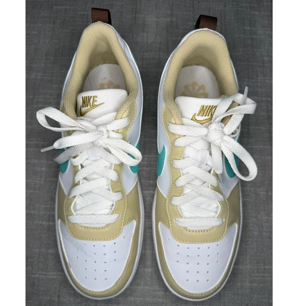 Nike Court Borough Low Recraft Coconut Milk Teal White HM3726-731 Mens 6.5Y‎